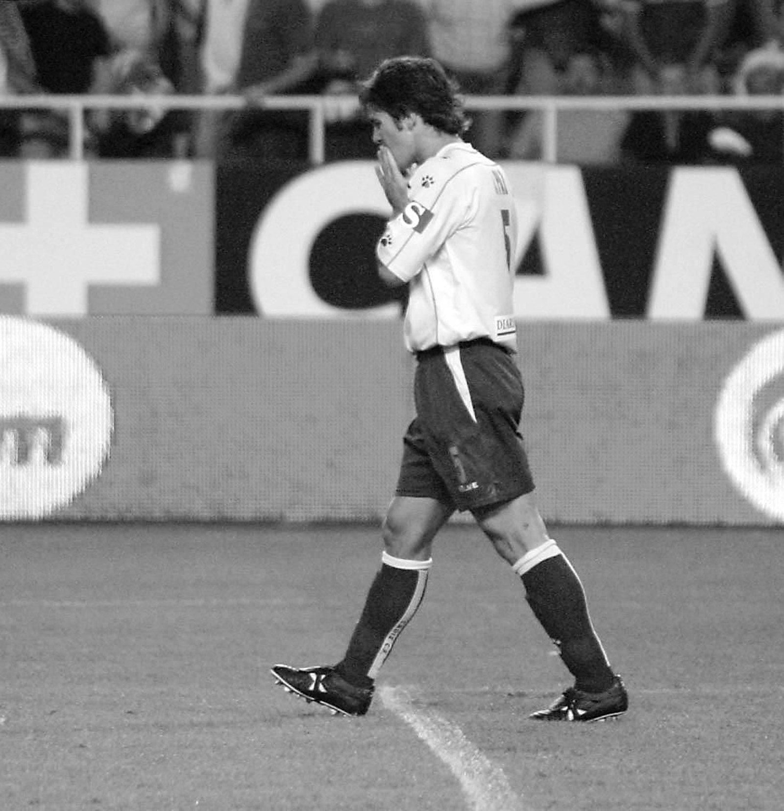 Lamentándose en un partido.