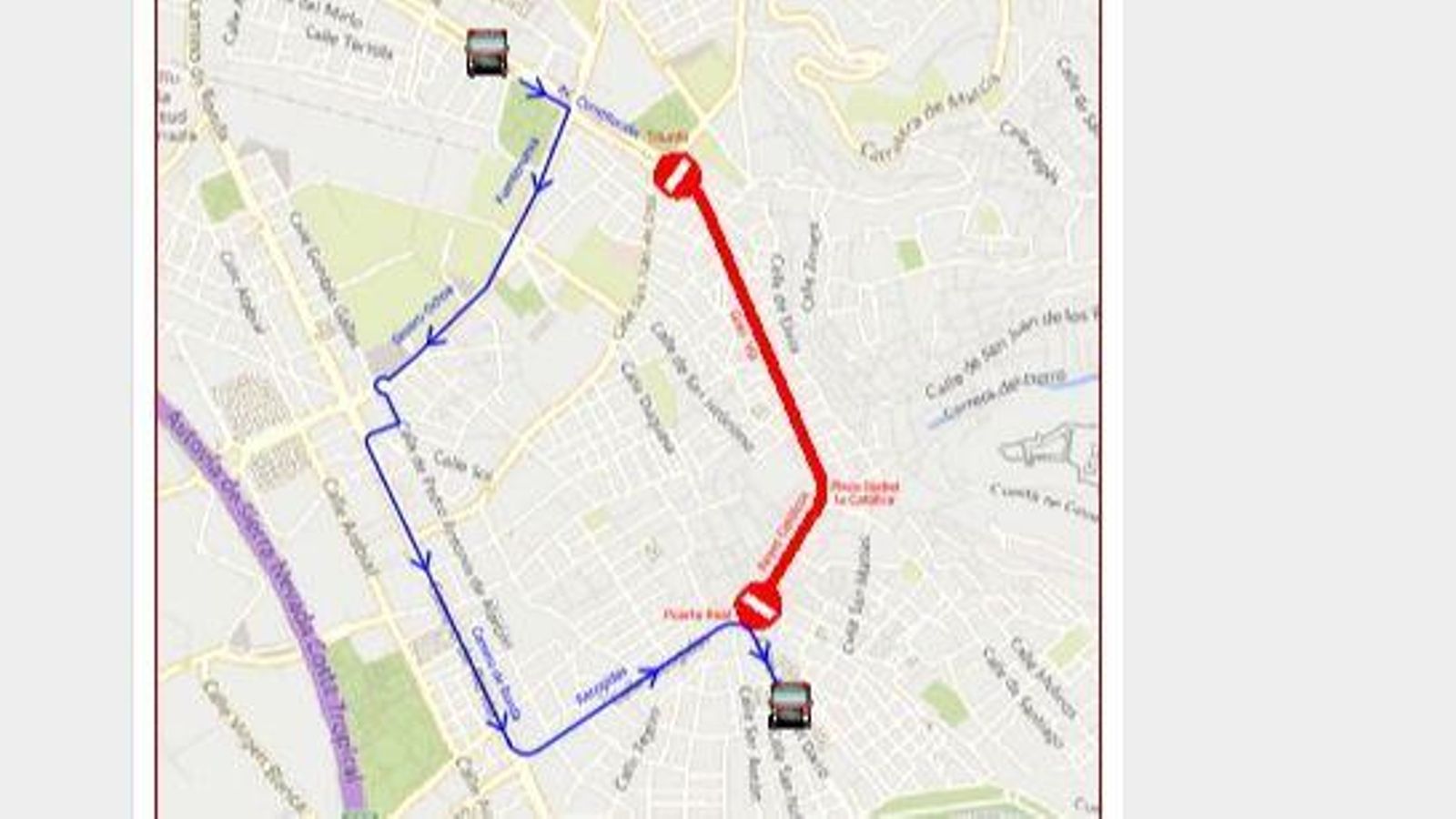 Desvío líneas 4, 8, 21, 33 y C5 servicio suspendido los sábados de 12:00 a 22:00 horas