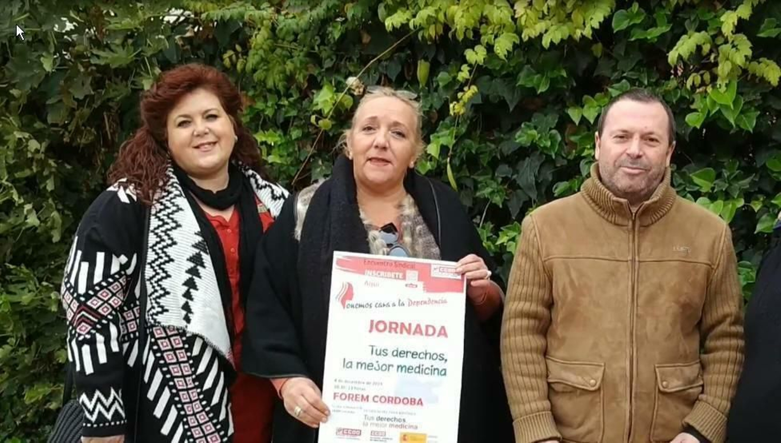 Representantes sindicales de CCOO de la residencia de mayores Séneca de Córdoba.