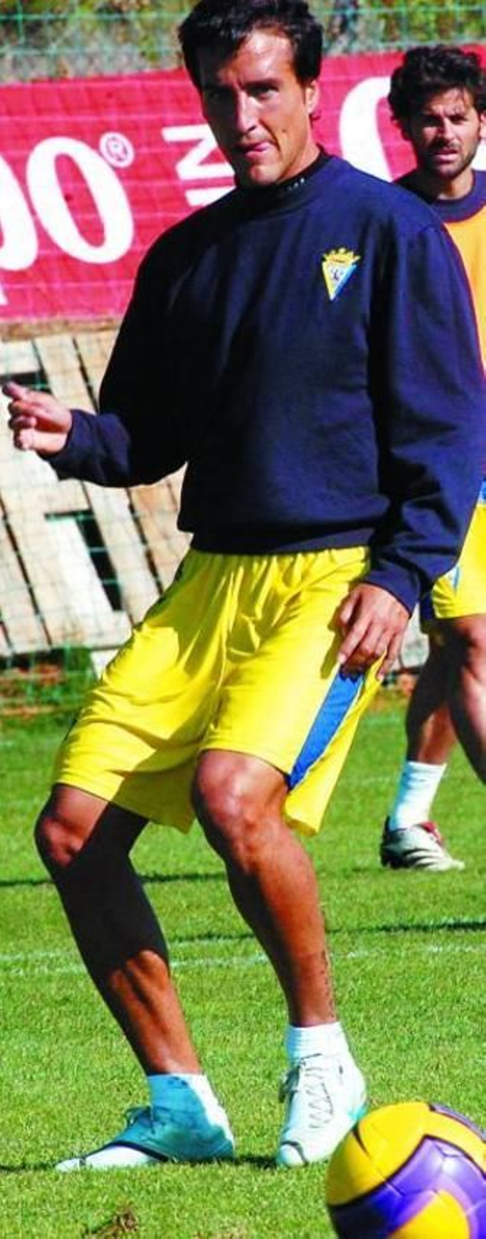 César Caneda, en un entrenamiento en El Rosal.