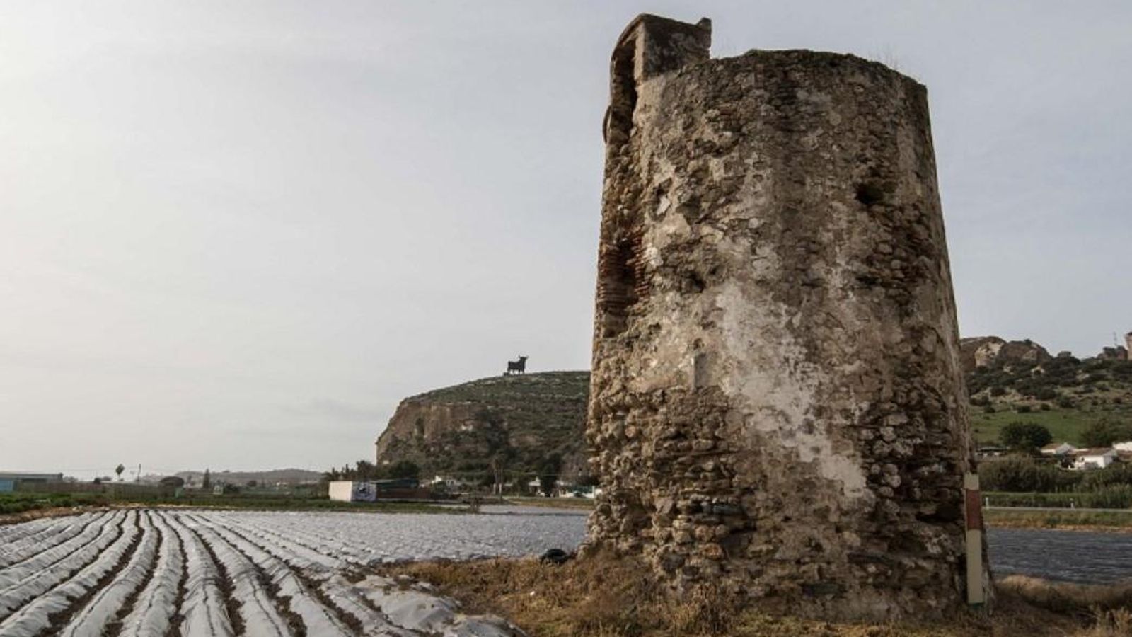La torre de Manganeta está rodeada de cultivos.