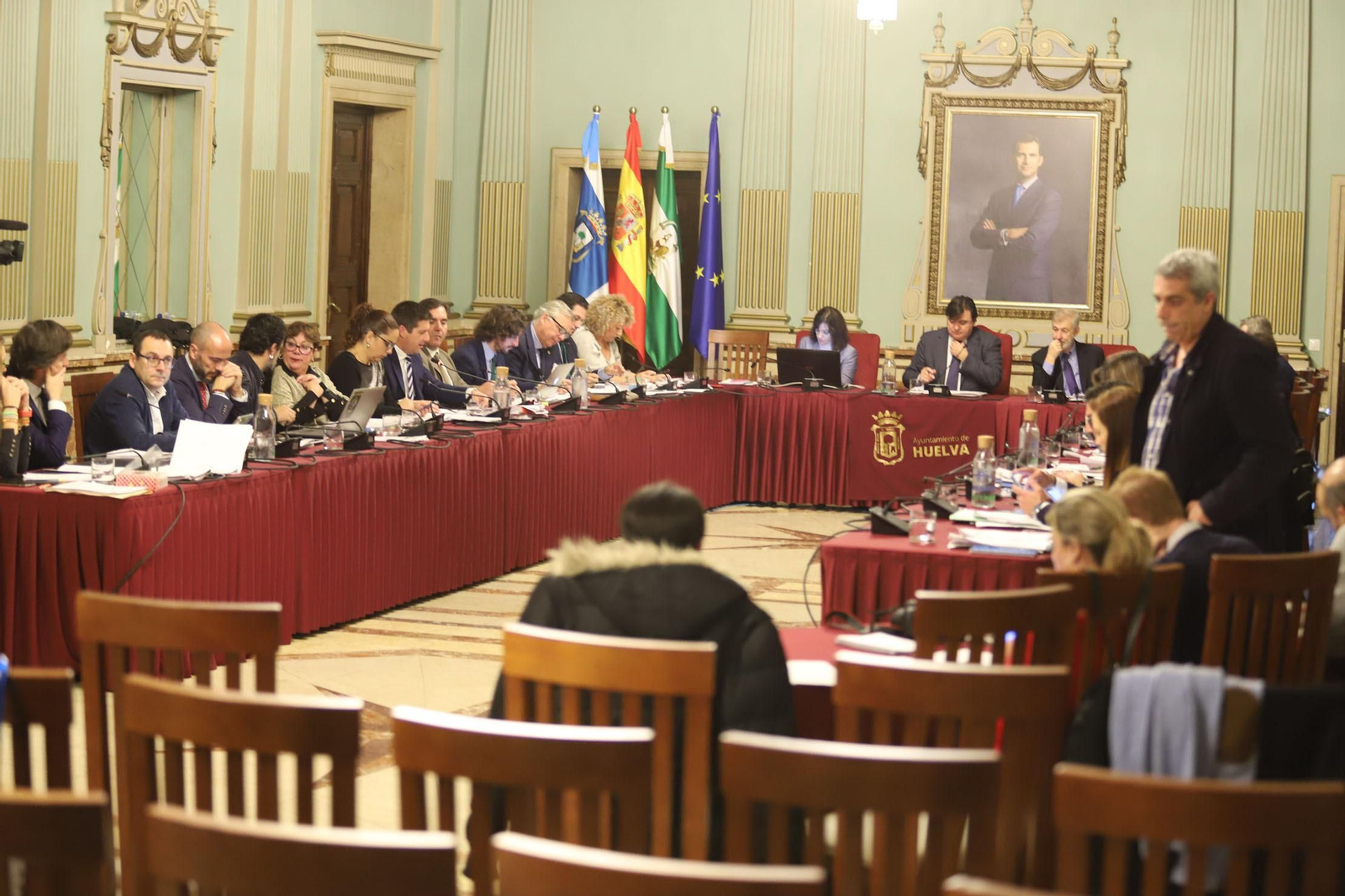 Vista general del Salón de Plenos durante la celebración ayer de la sesión ordinaria correspondiente al mes de enero.