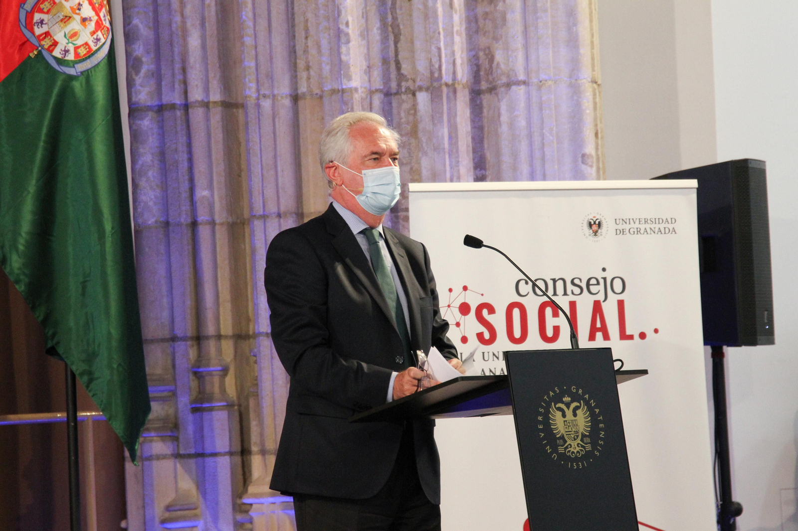 Charles Powell, esta mañana en el Crucero del Hospital Real.