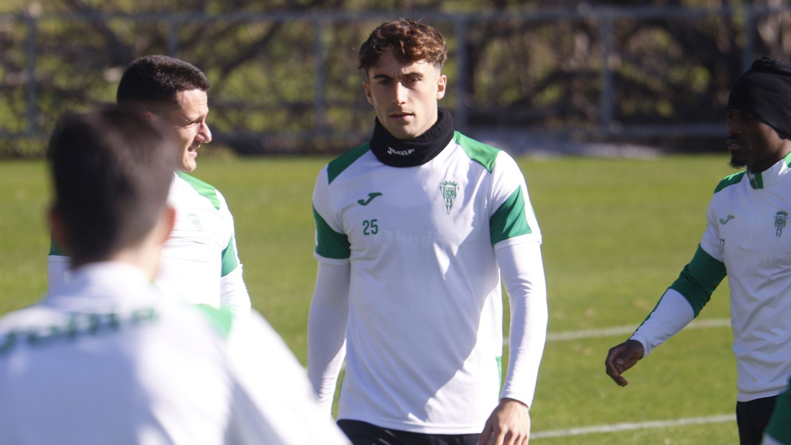 Mikel Goti, en un entrenamiento del Córdoba CF en la Ciudad Deportiva.
