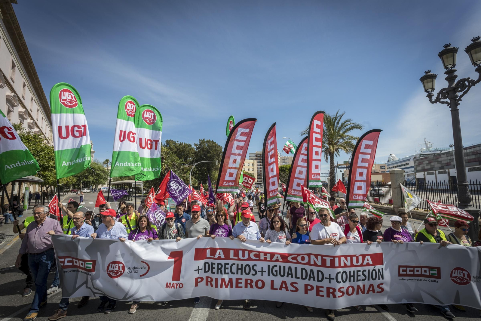 Manifestación de UGT y CCOO