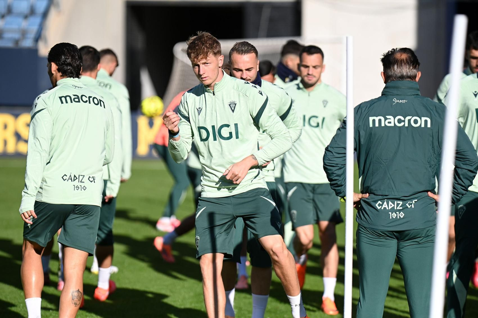 Entrenamiento del Cádiz el sábado en el estadio.