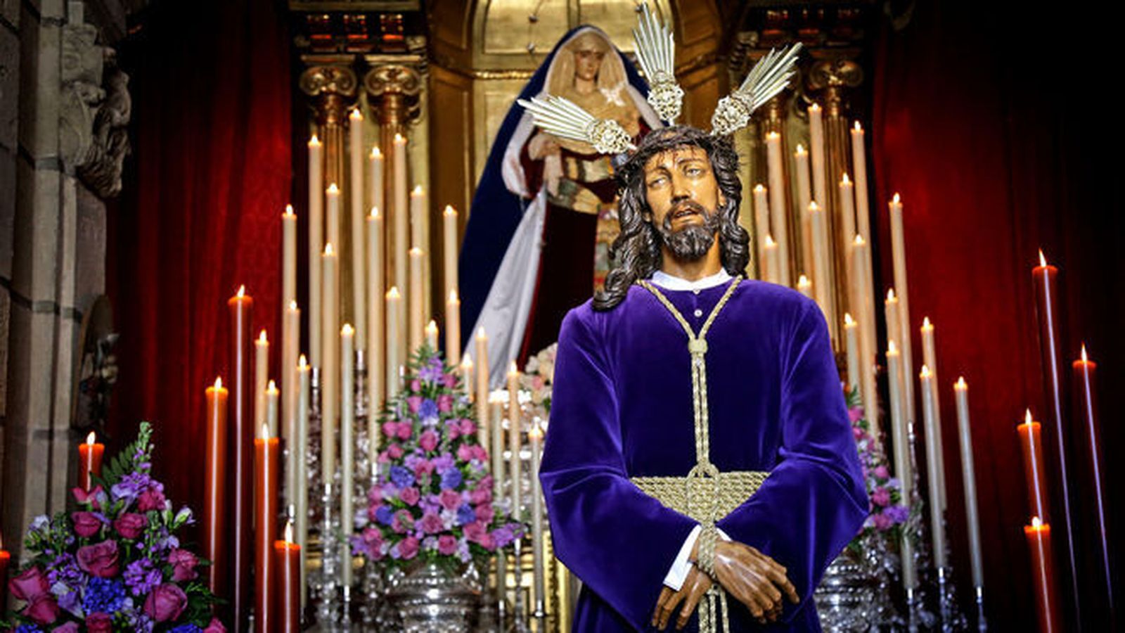 Una imagen de Jesús de la Sentencia y la Esperanza de la Yedra.