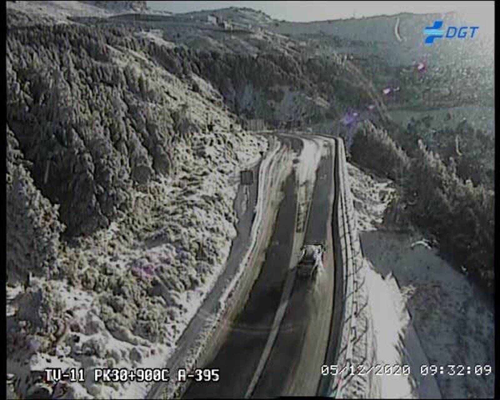 Imagen de la DGT de la A-395 a Sierra Nevada.