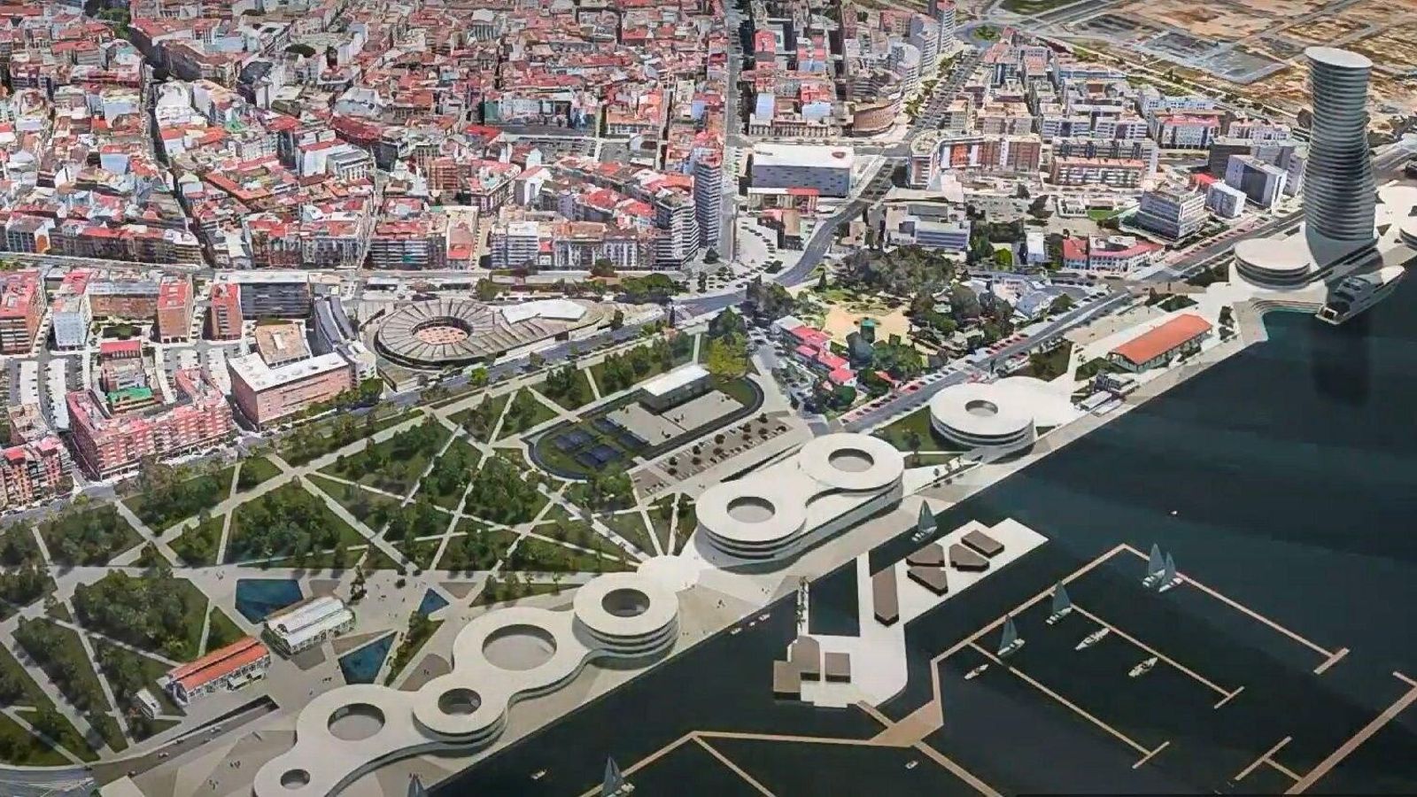 Infografía del proyecto de remodelación del Muelle de Levante de Huelva.