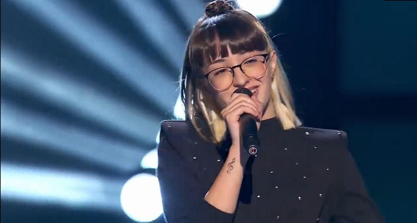 Irene Molina, durante su actuación en la semifinal de 'La Voz Kids'