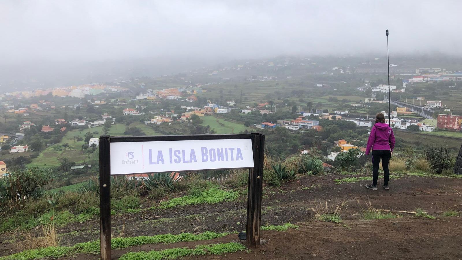 Mirador de la Concepción con el cartel de la Isla Bonita