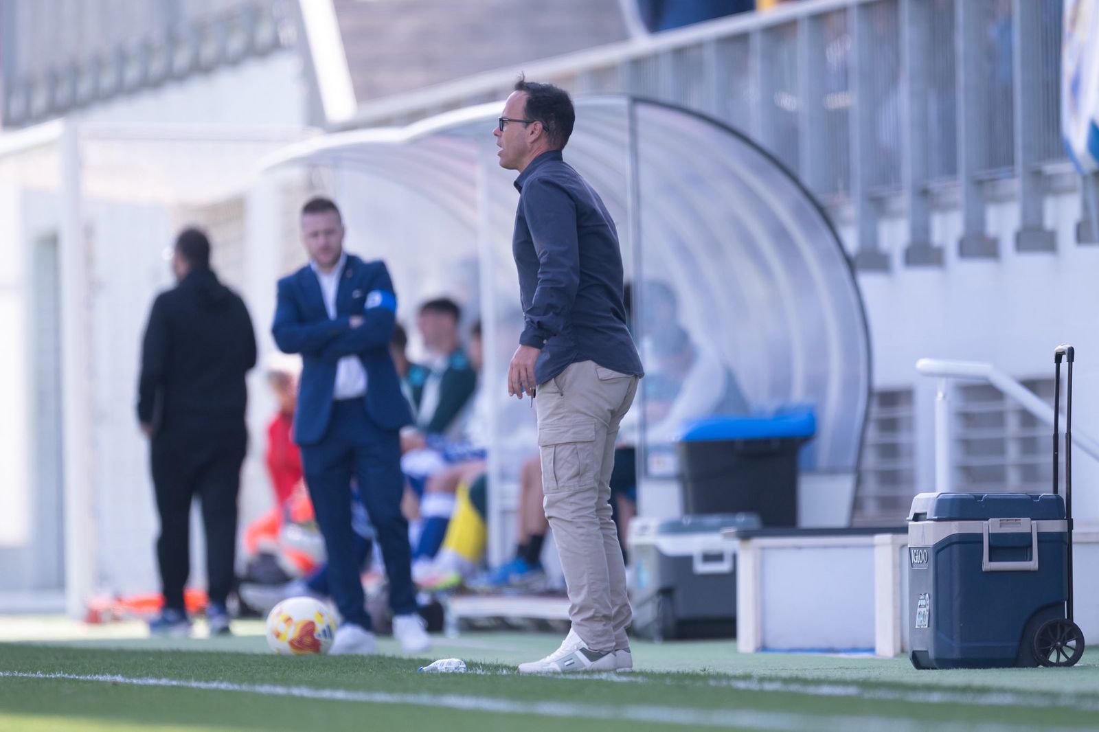 Miguel de la Fuente, en el choque ante el Atlético Malagueño.