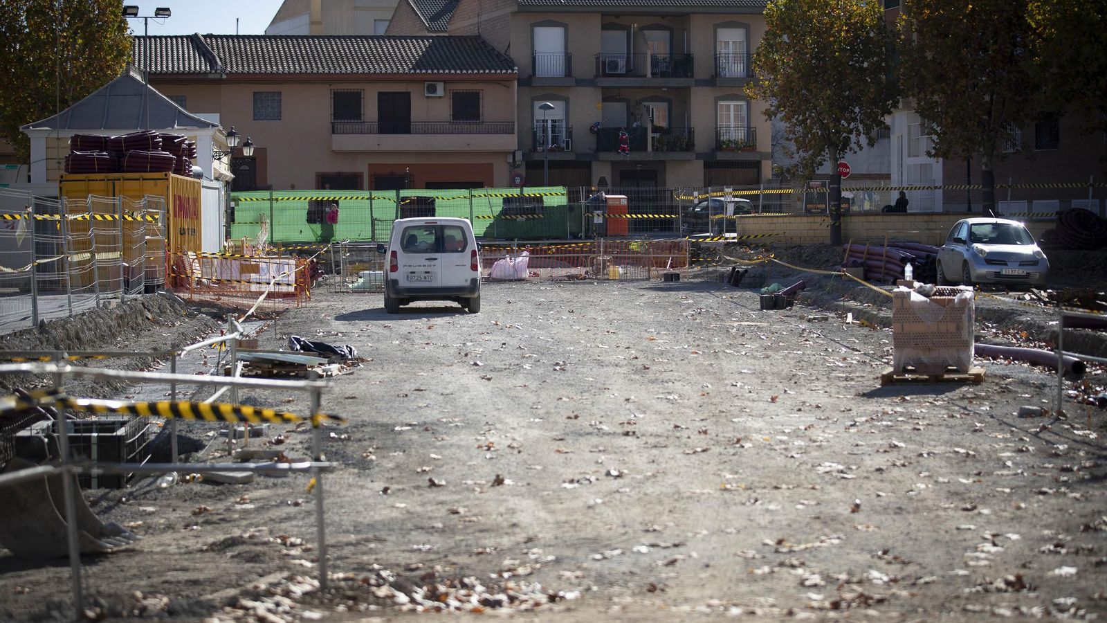 Plaza de la Estación de Las Gabias, donde acabará la ampliación y se situará la cabecera