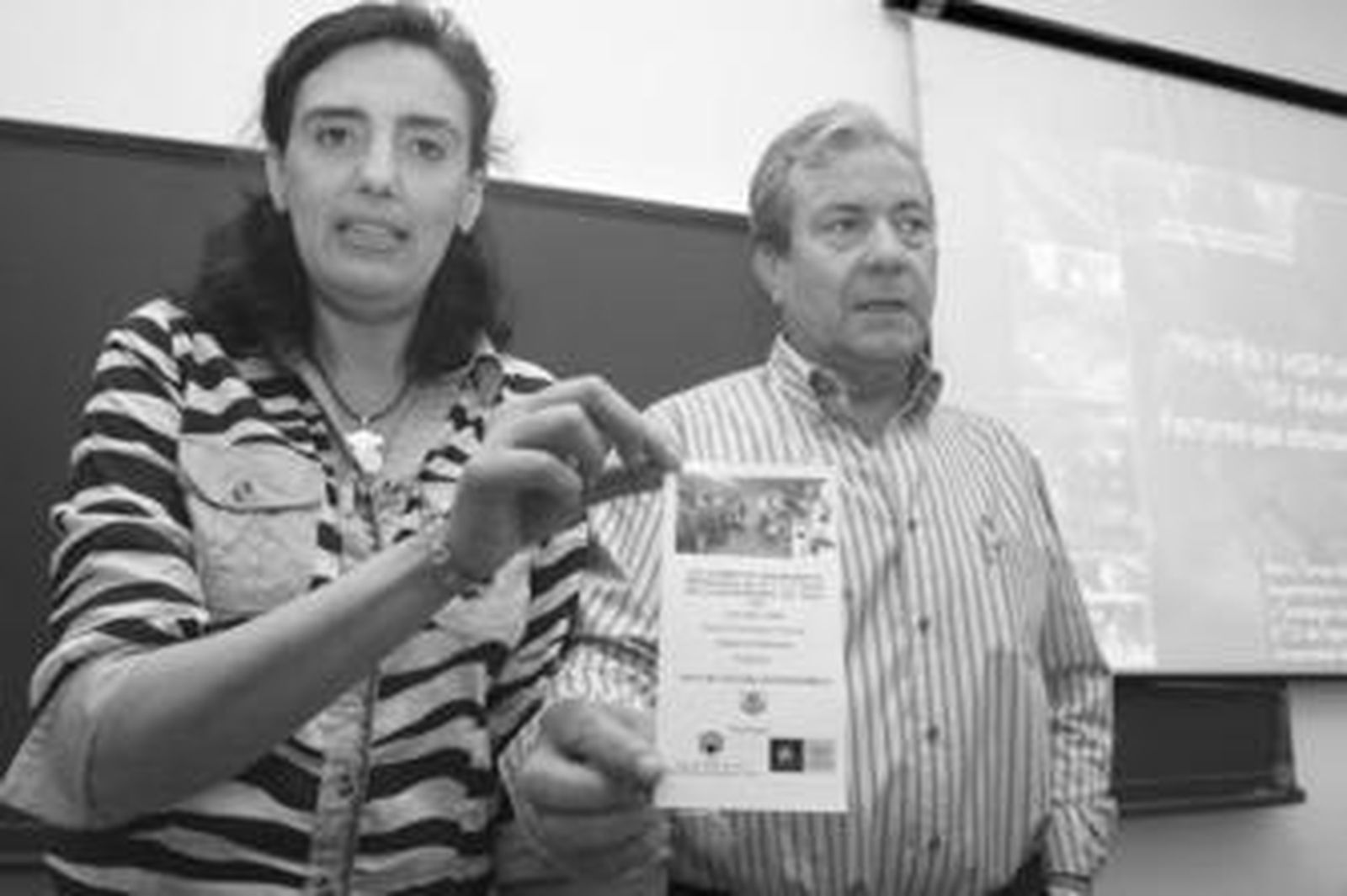 Los profesores Sánchez Pineda de las Infantas y Díaz Alonso antes de las jornadas, ayer en Rabanales.