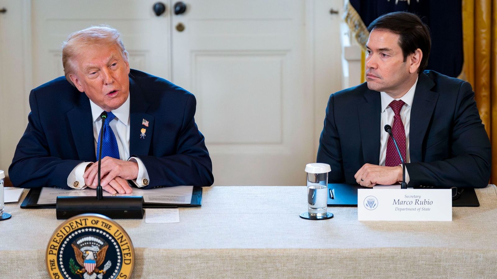 Donald Trump y Marco Rubio en una rueda de prensa reciente