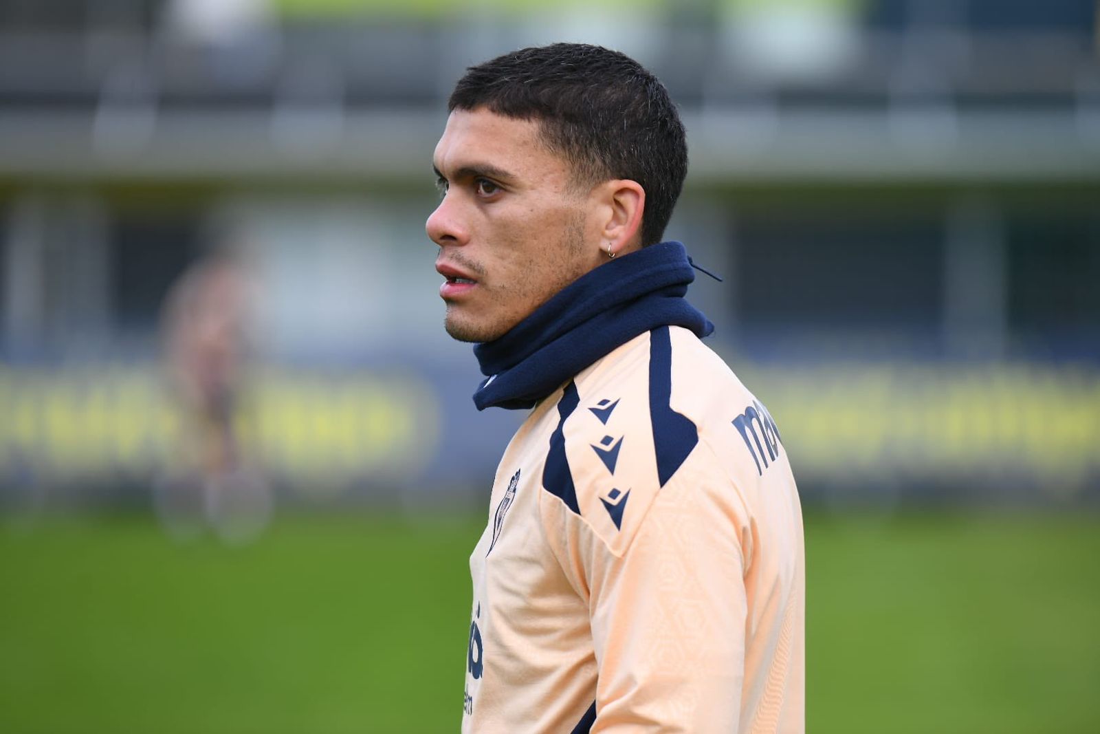 Brian Ocampo, en el entreno de este miércoles.