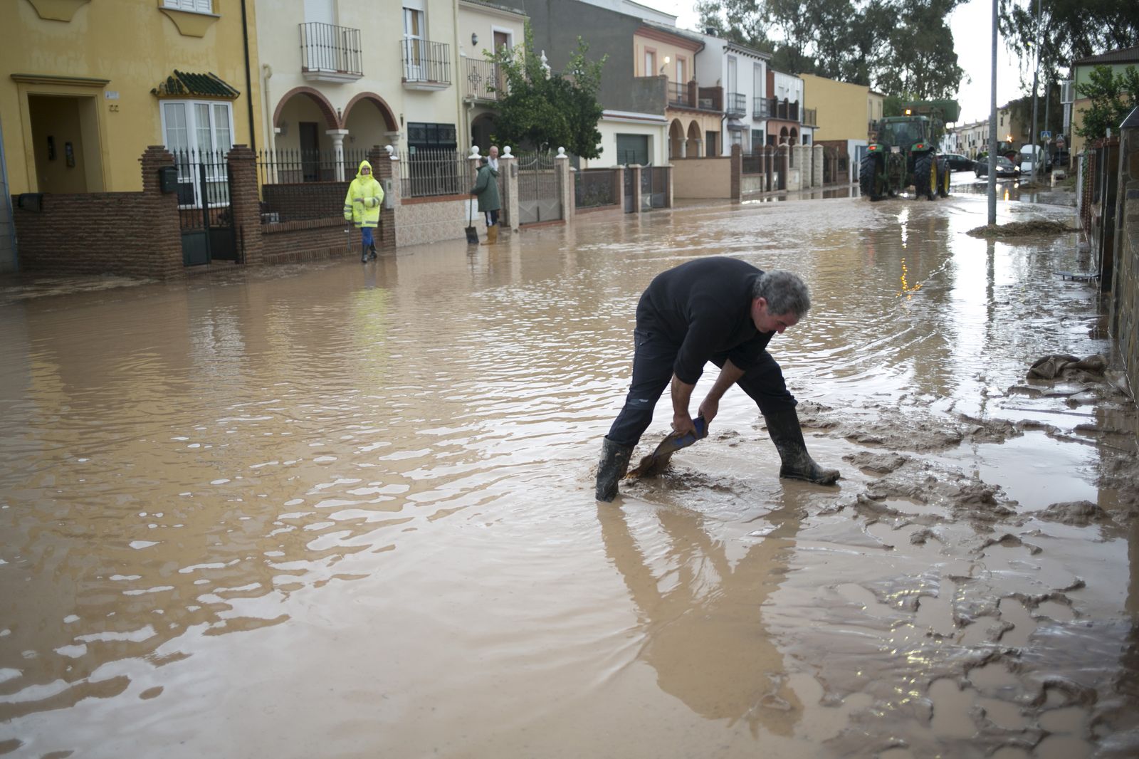 Una calle de Campillos en las inundaciones de octubre de 2018.