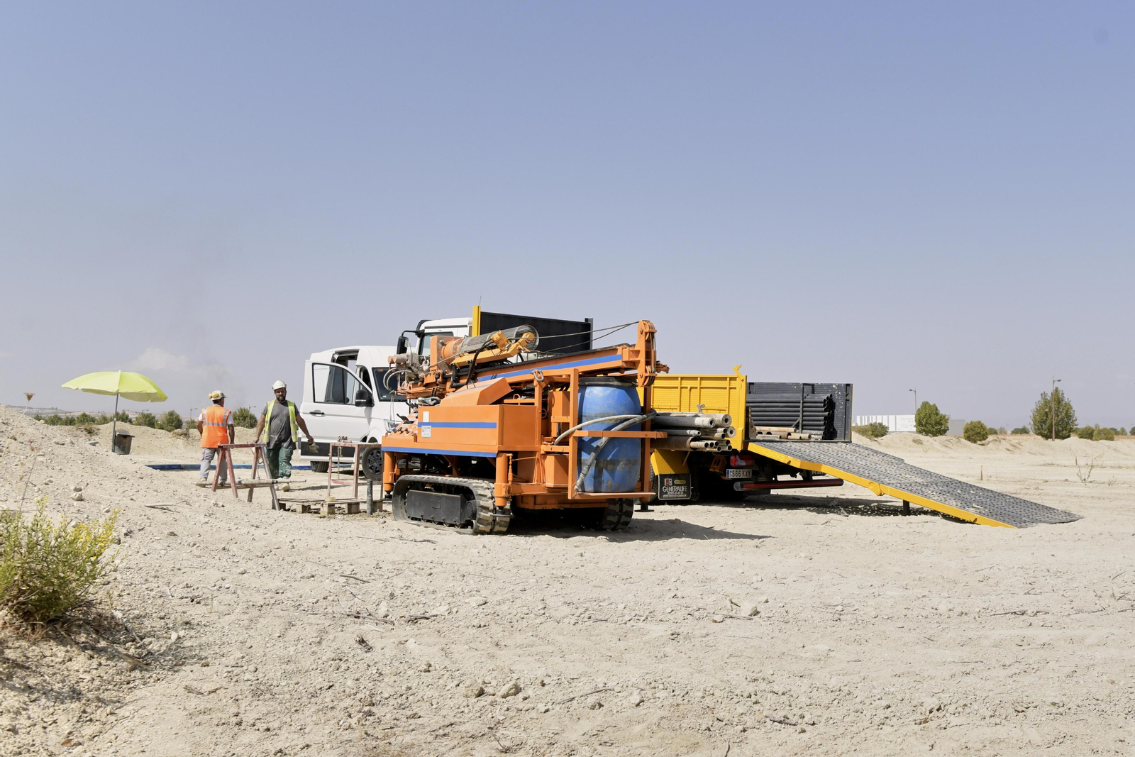 Trabajos en la zona donde se construye el acelerador.