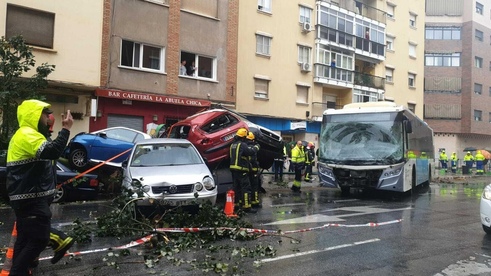 Fotos del accidente del autobús en Málaga