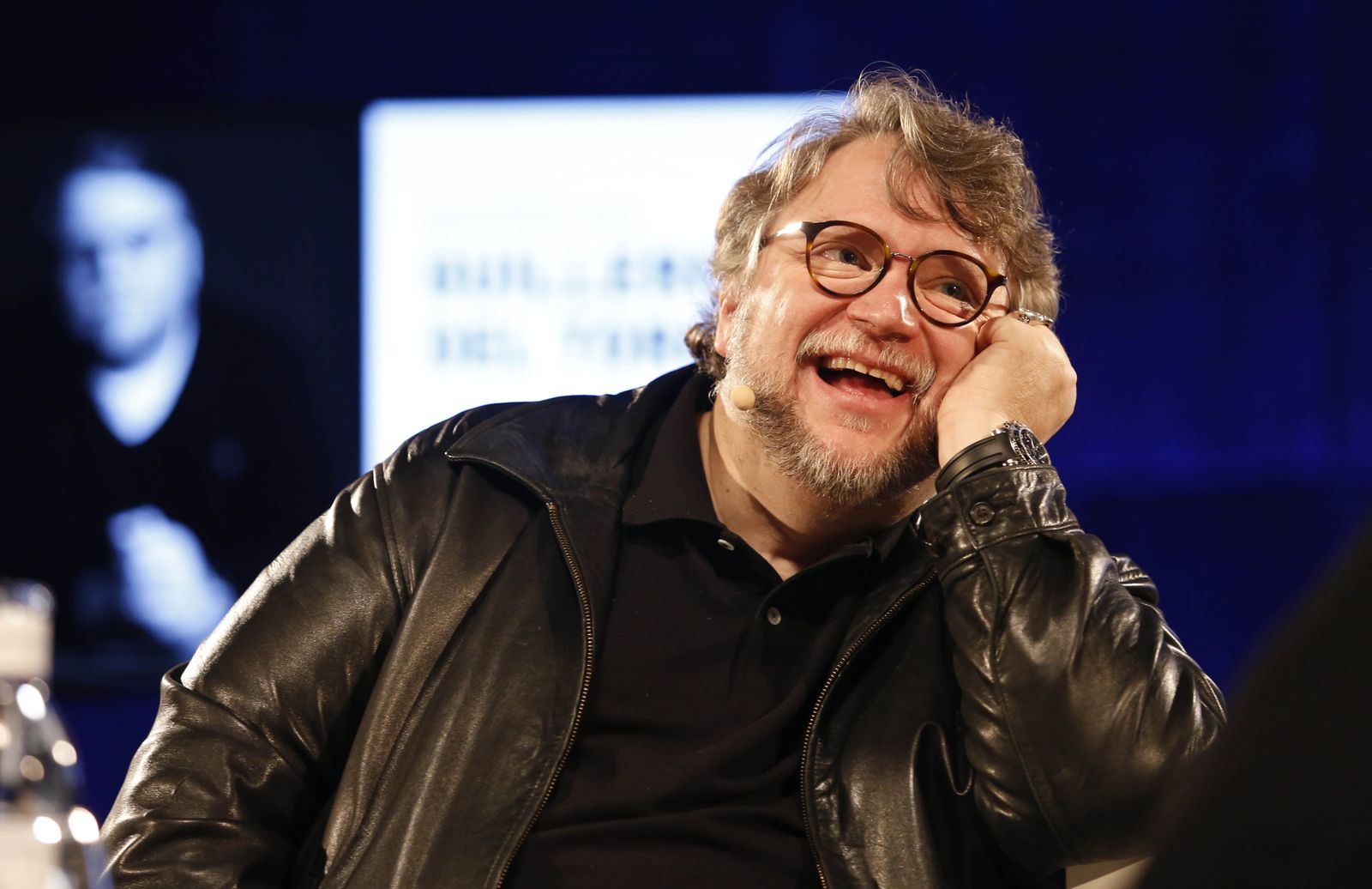 Guillermo del Toro, ayer, durante la 'masterclass' que impartió en el Festival de Cine en Español de Málaga.