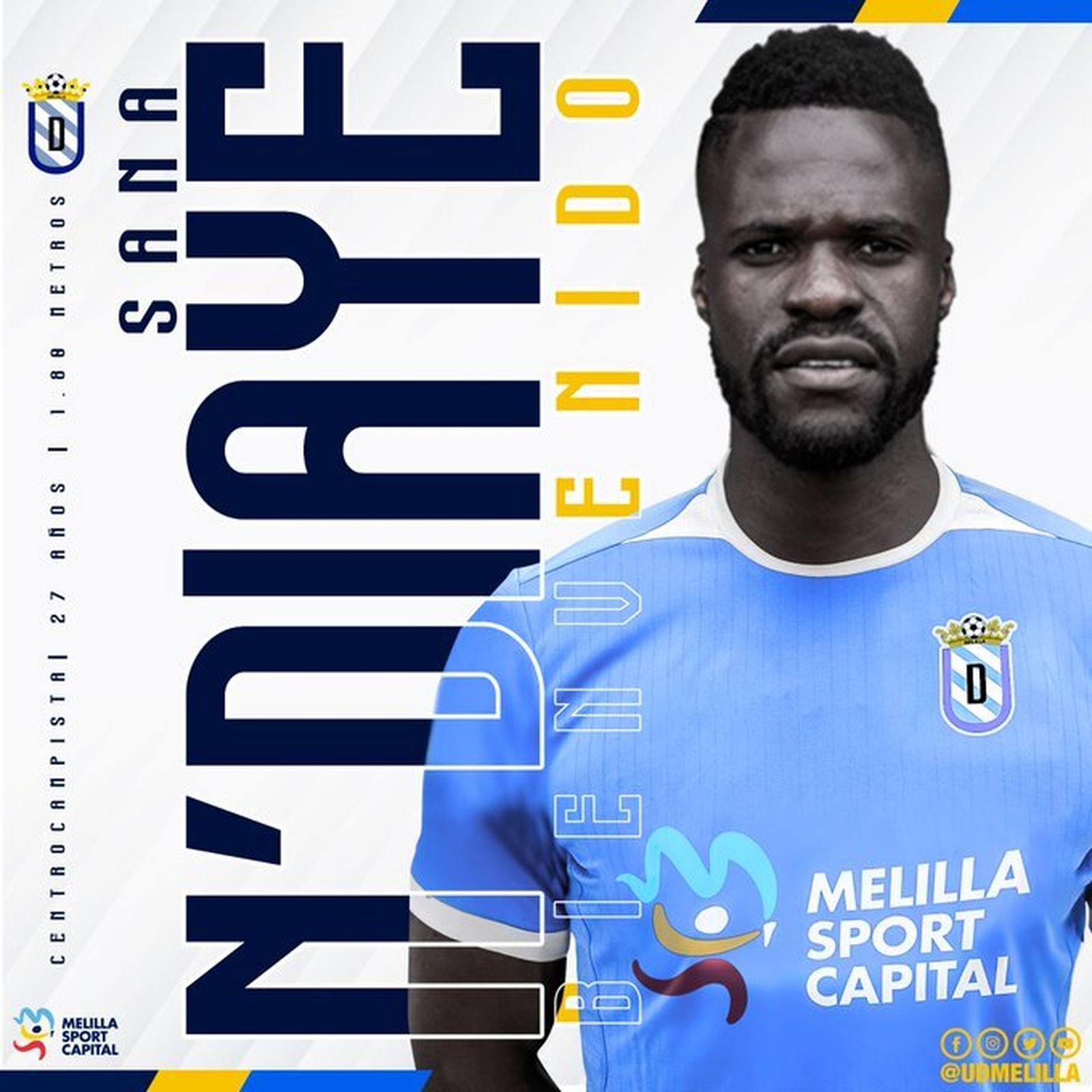 El anuncio del fichaje de Sana por la UD Melilla