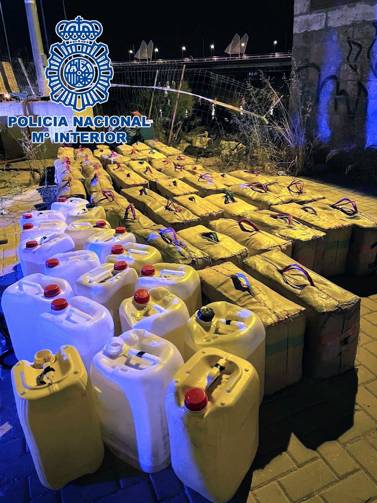 El Alijo de droga, compuesto por 50 fardos.