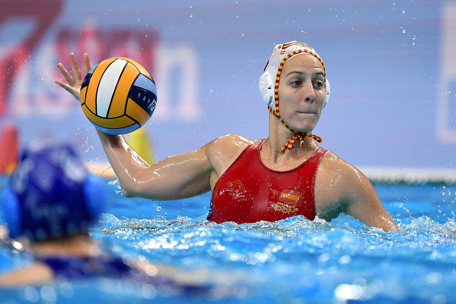 Lance del partido entre España y Canadá.