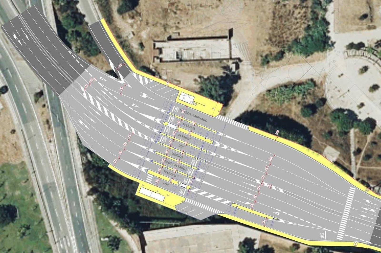 Configuración prevista del futuro control del Acceso Norte al Puerto de Algeciras.