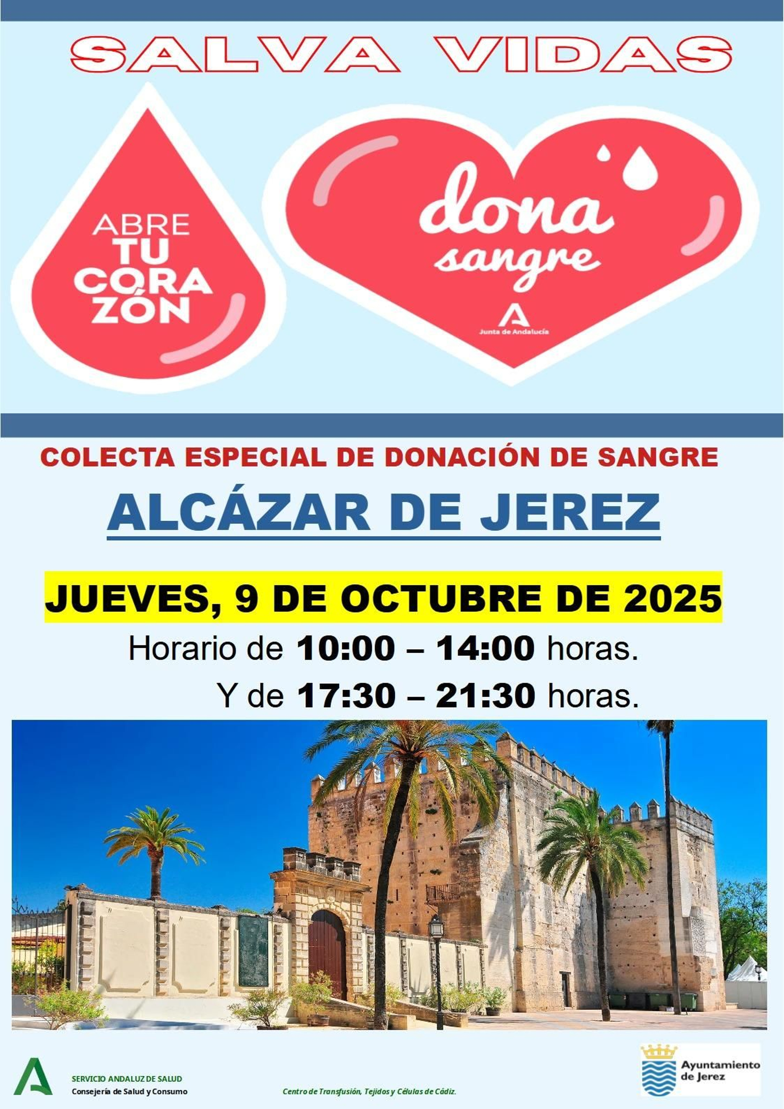 Cartel de la colecta en el Alcázar de Jerez.