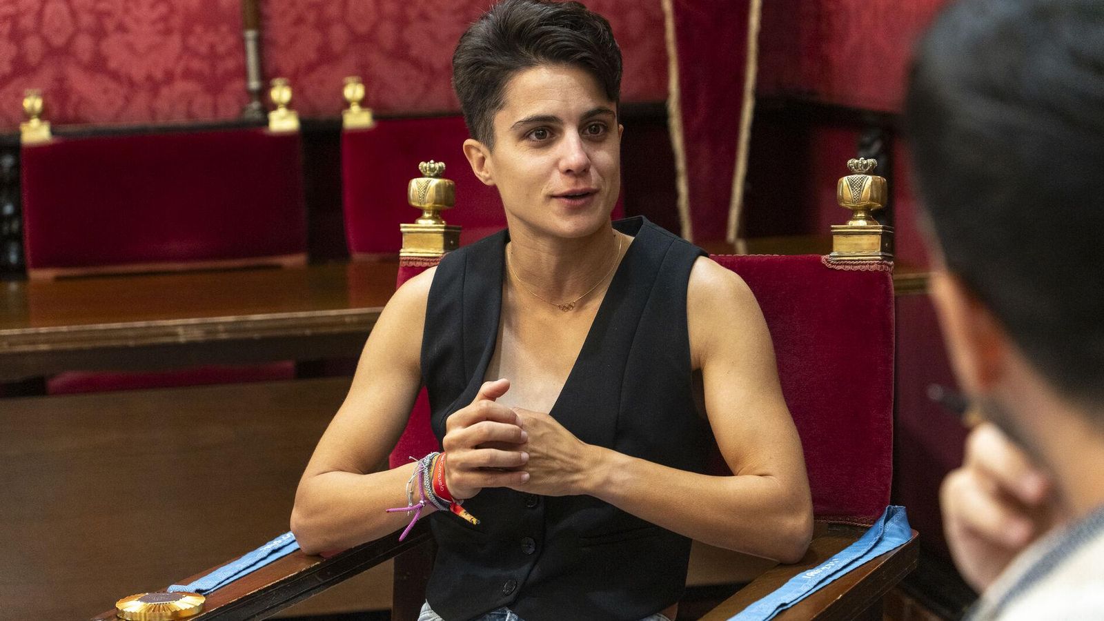 La campeona olímpica granadina María Pérez, durante la entrevista