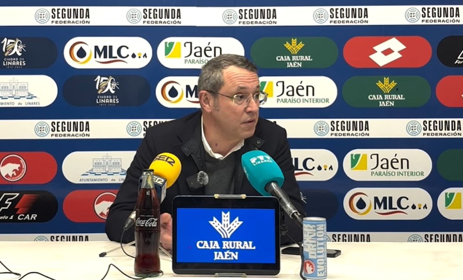 Javier Vallejo, en la sala de prensa de Linarejos.