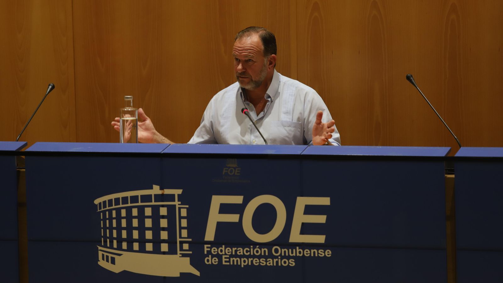 José Luis García-Palacios en la presentación del acuerdo ayer en la FOE.