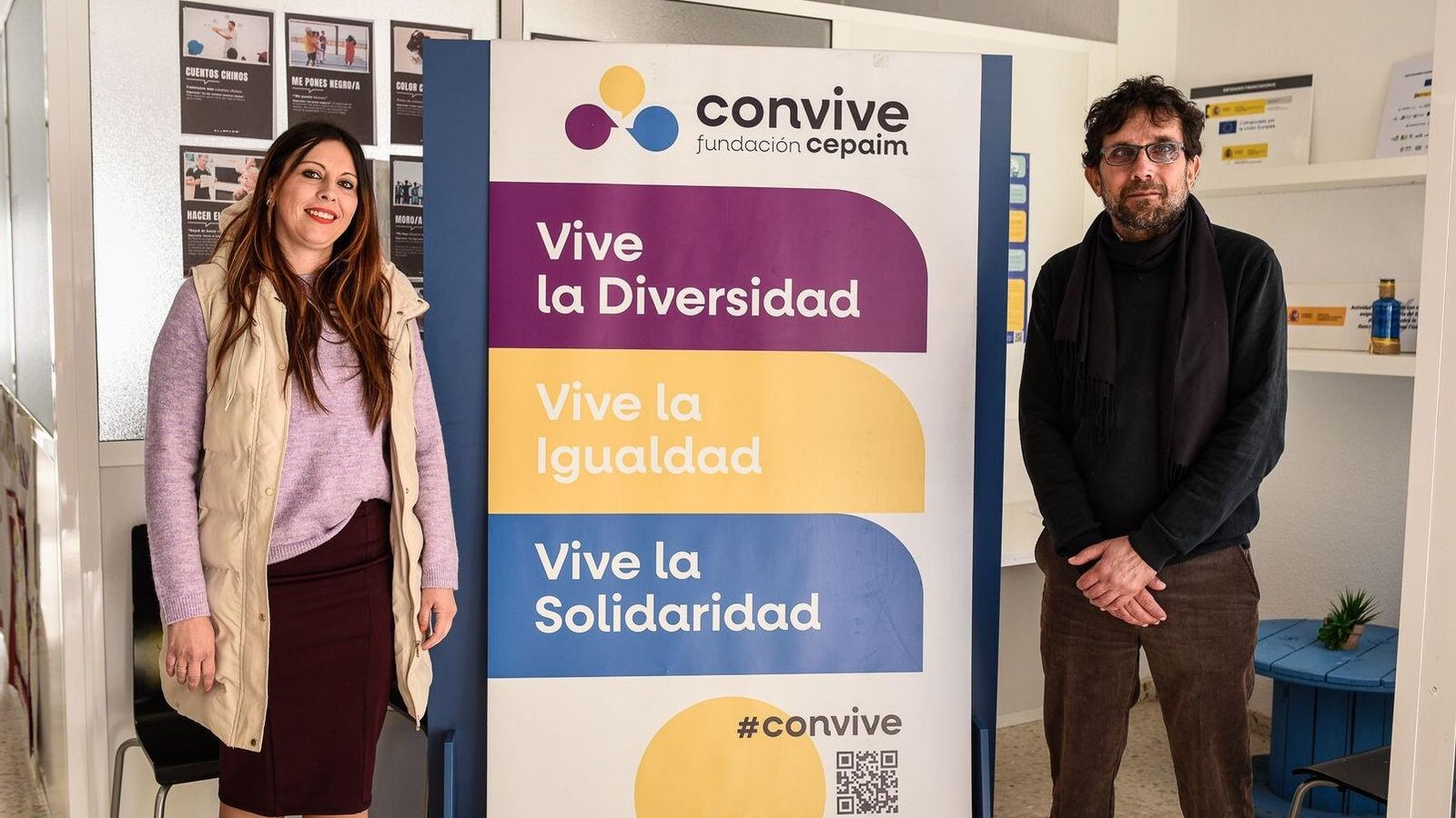 Elena Hernández, Coordinadora Territorial junto con Javier Pérez, Director Autonómico de Cepaim.