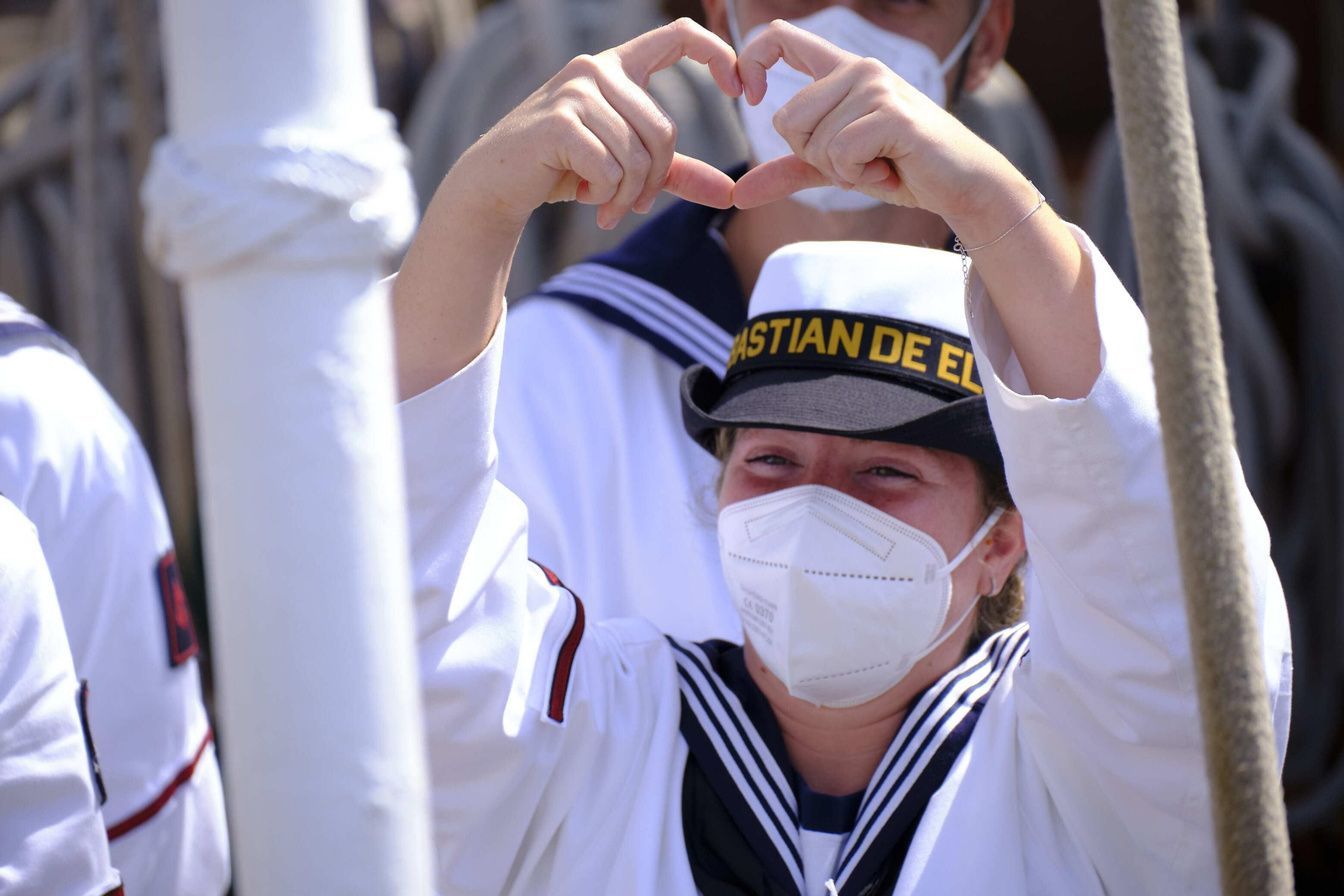 Recibimiento al buque escuela de la Armada española 'Juan Sebastián de Elcano'