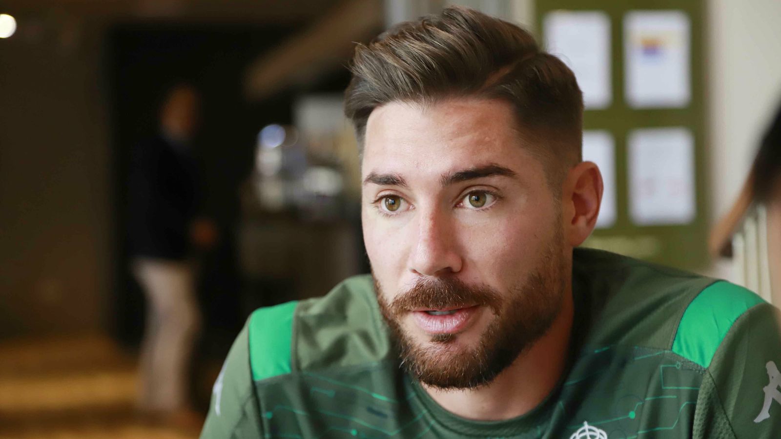 Javi García, en un momento de la entrevista.