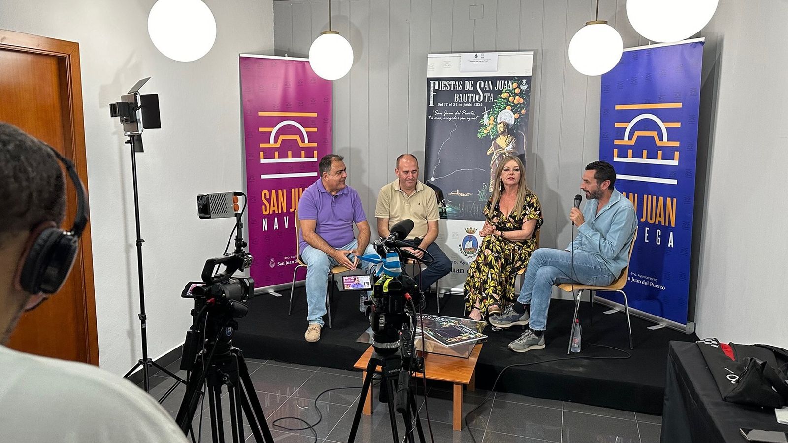 Juan Pérez, Rocío Cárdenas y  Miguel Beltrán en el programa presentando las Fiestas Patronales.