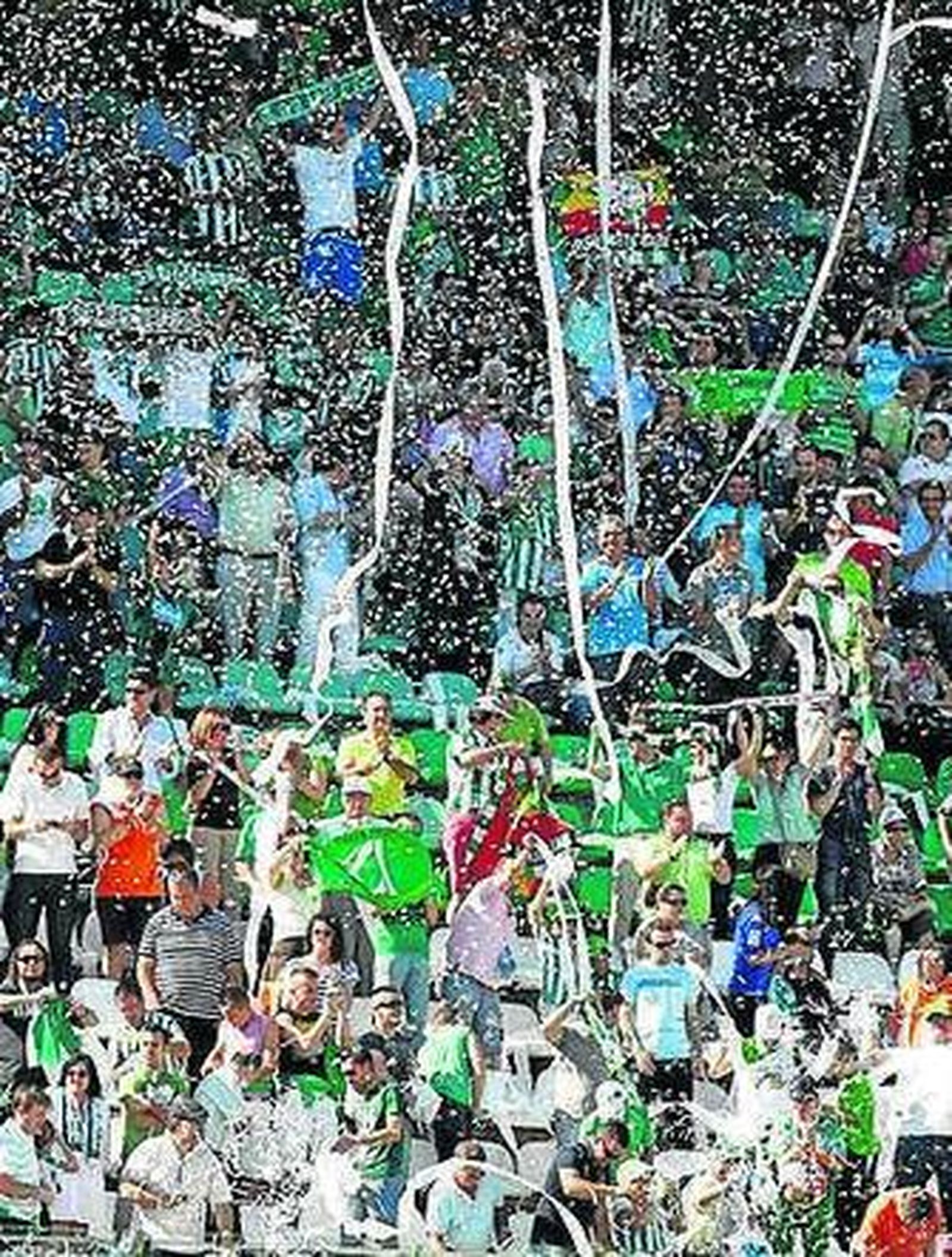 La afición bética, en el estadio.