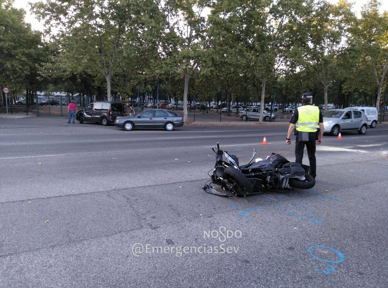 La moto implicada en el accidente.