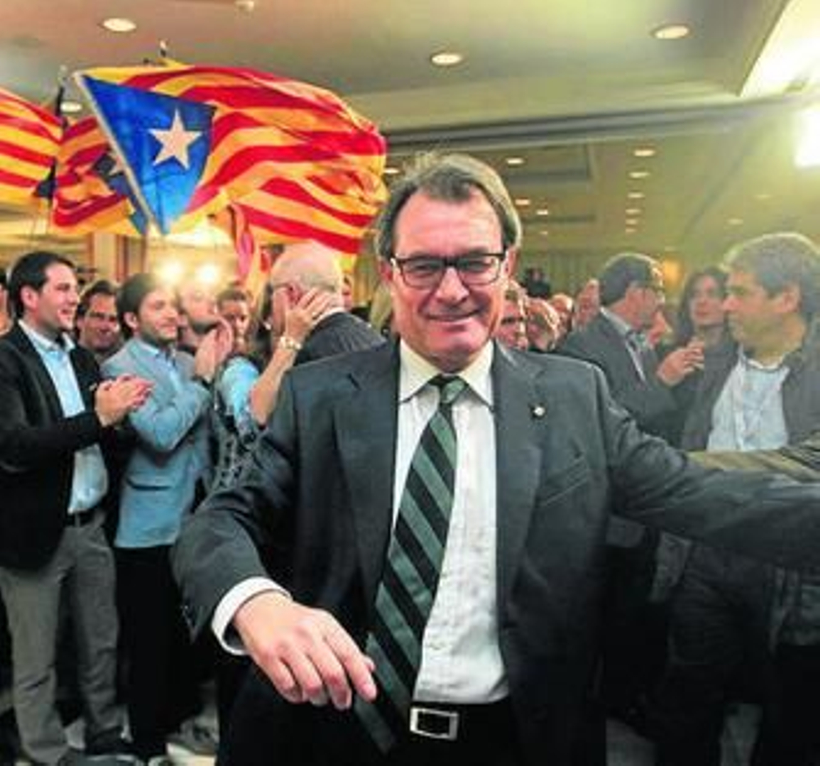 El presidente de la Generalitat, Artur Mas, tras conocer los resultados.