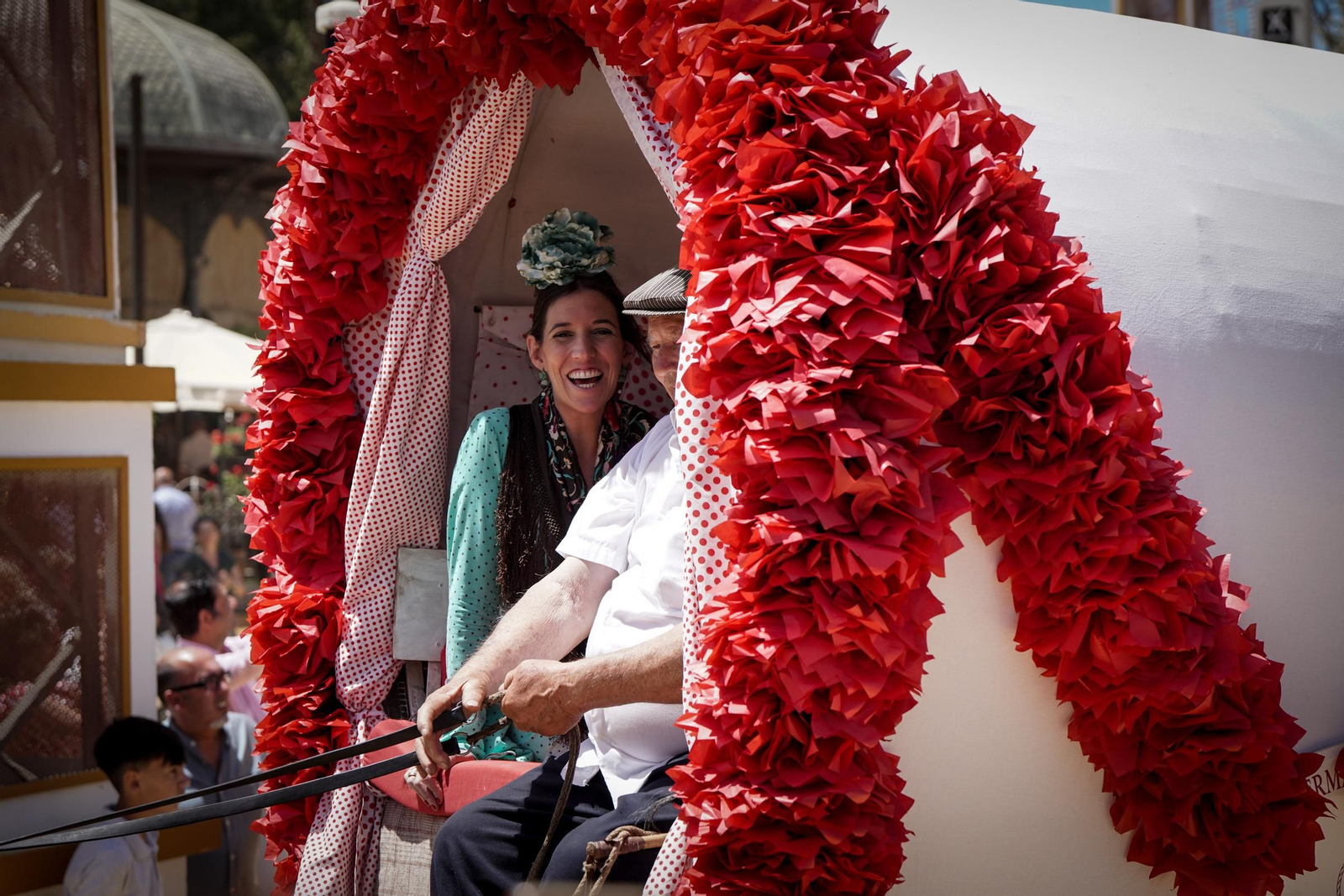 Imágenes de la Hermandad del Rocío en el Real de la Feria