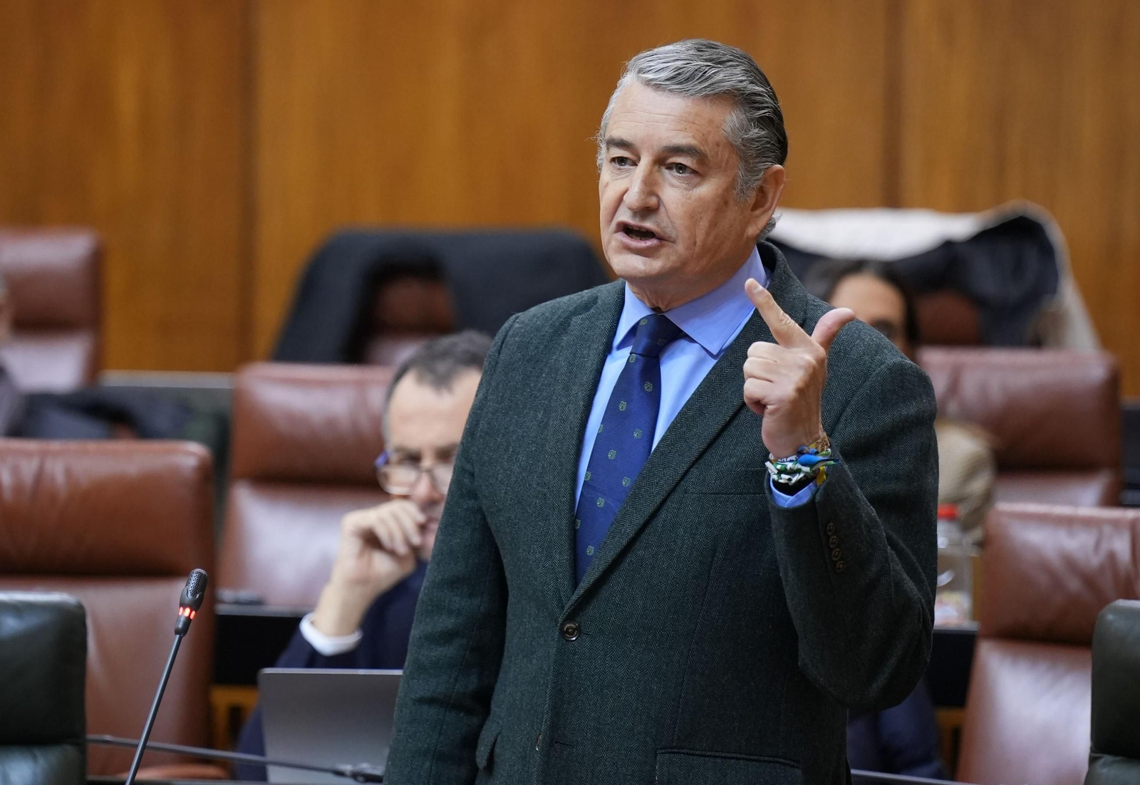 Antonio Sanz en su intervención en el Parlamento de Andalucía.