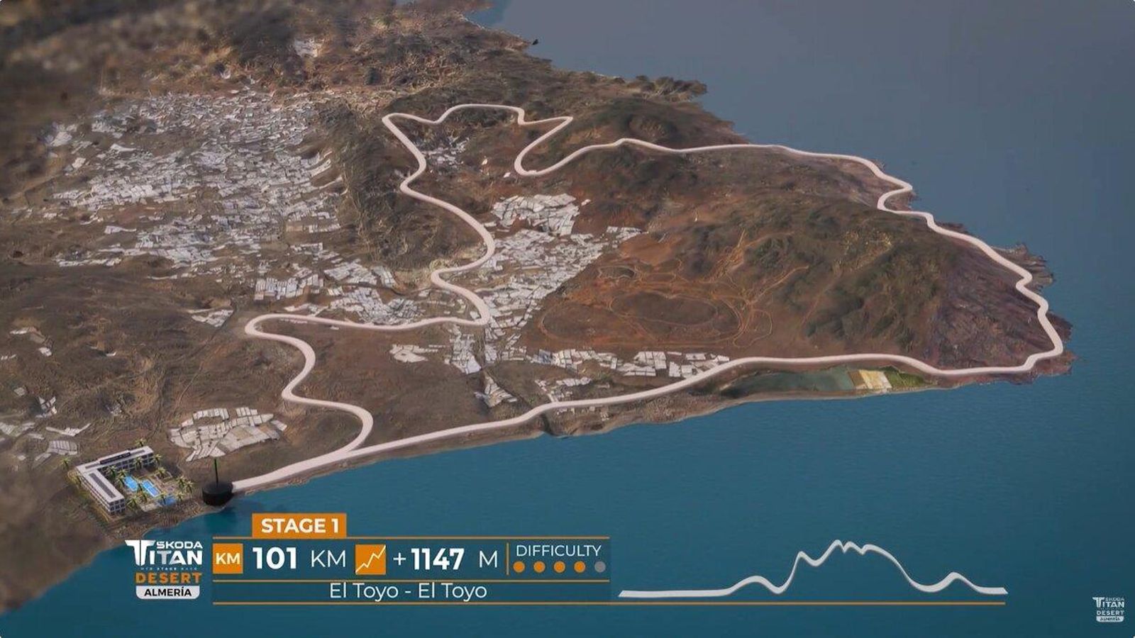 Plano de la que será la primera etapa de la Titan Desert Almería.