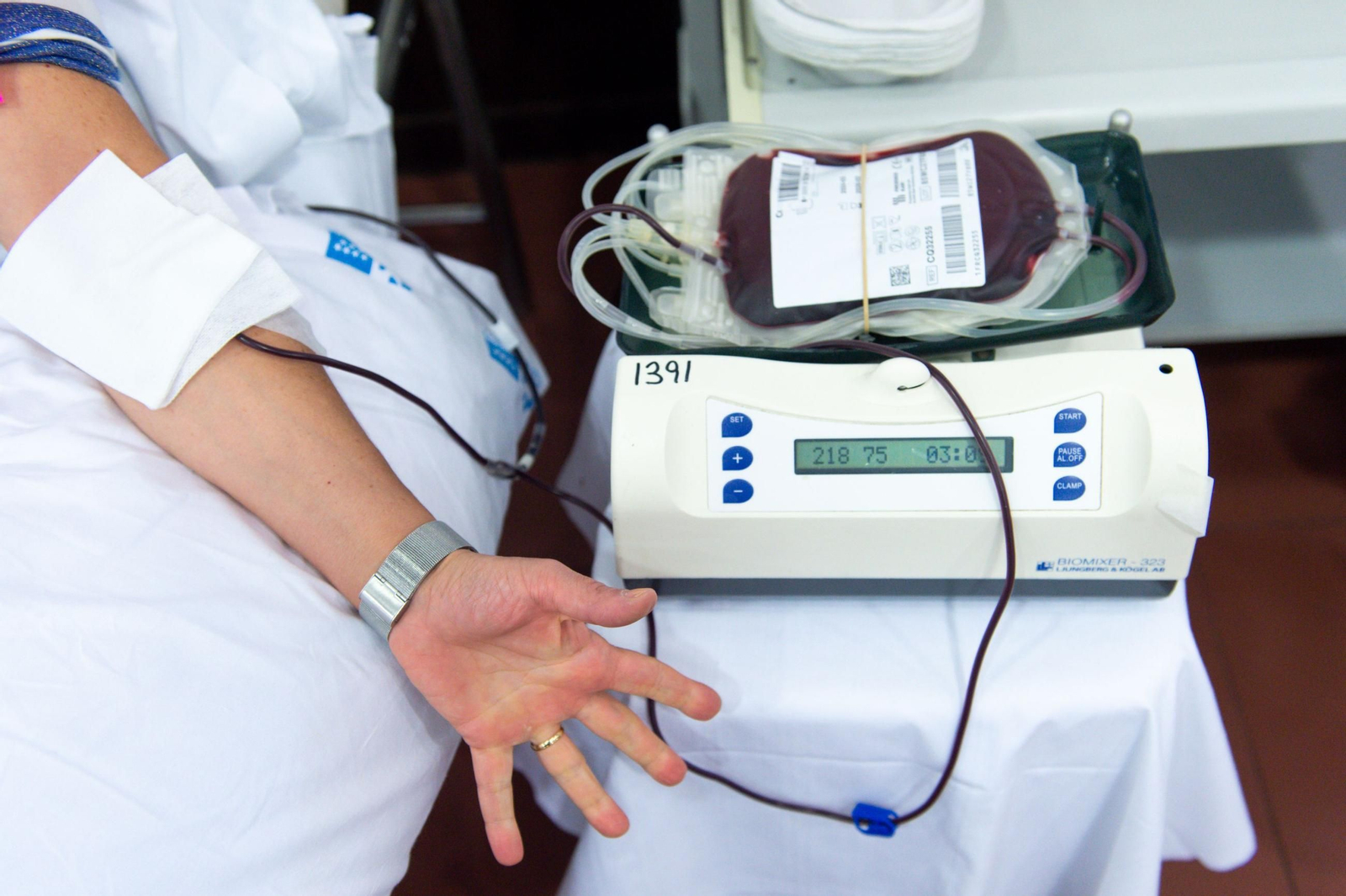 Donación de sangre en una imagen de archivo