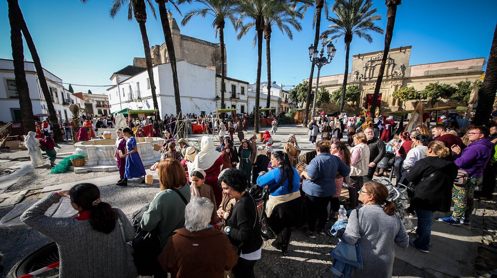 Belén viviente en la Plaza del Mercado de Jerez