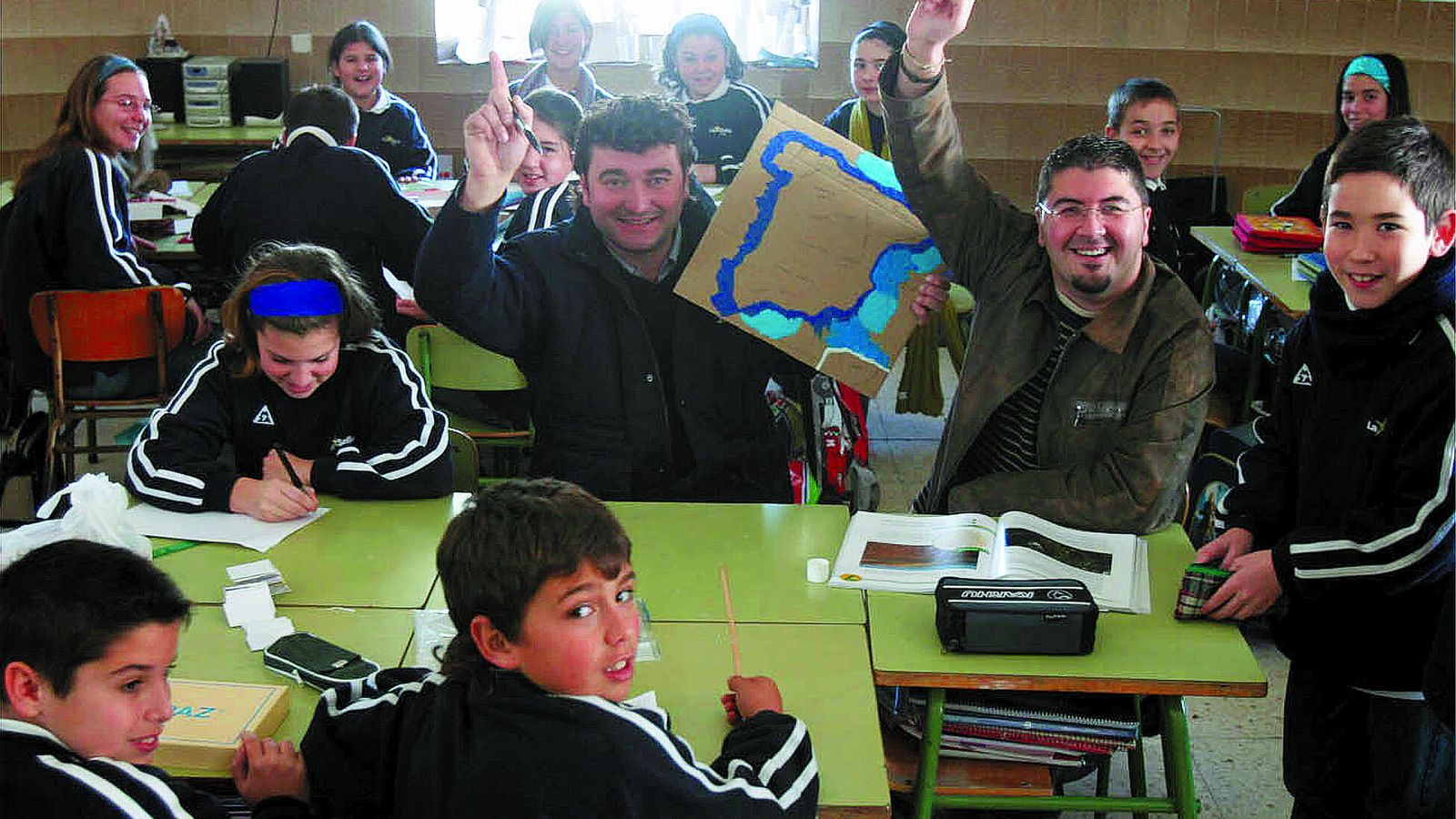 'Sheriff' y Vera Luque en una visita a La Salle en 2005.