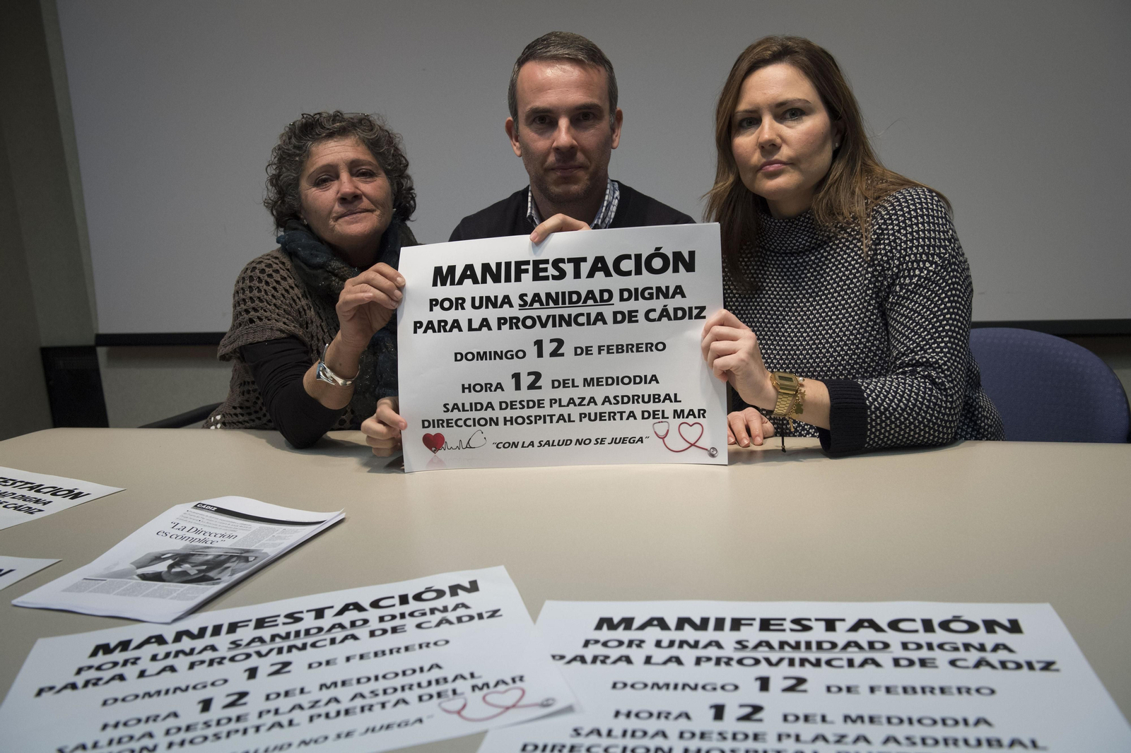 De izquierda a derecha, Mª Antonia Pacheco, Raúl Marchante y Davinia López, ayer tras la rueda de prensa.