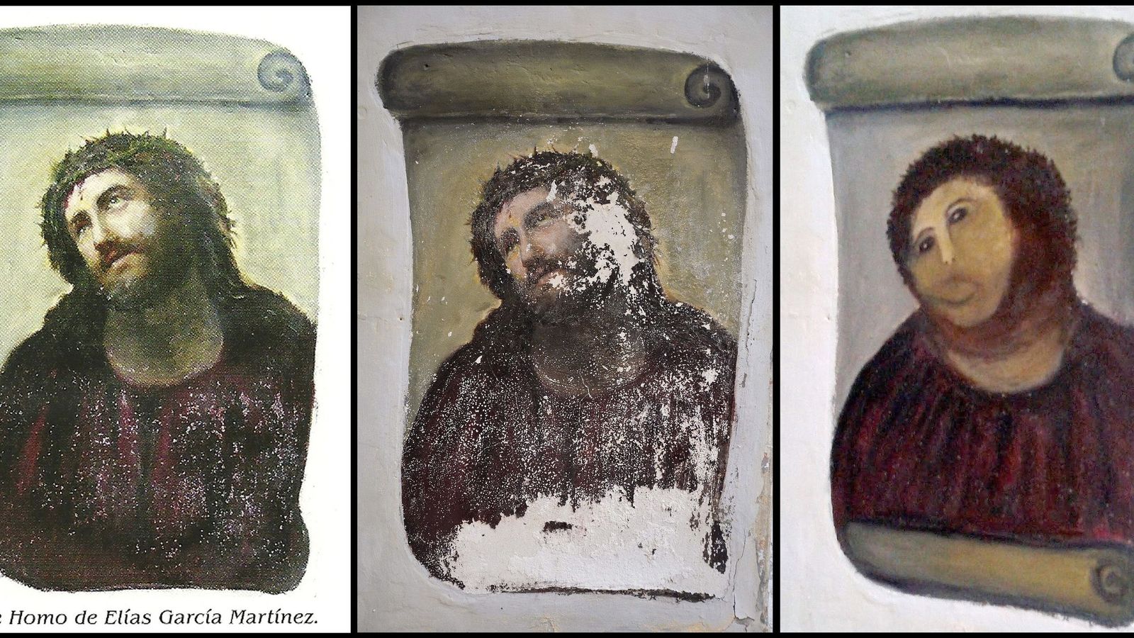 La evolución que sufrió el Ecce Homo de Borja.