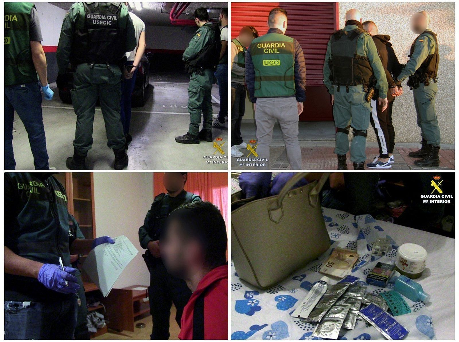 Agentes de la Guardia Civil y la Policía Nacional rumana, durante la operación Balaur contra la explotación sexual.