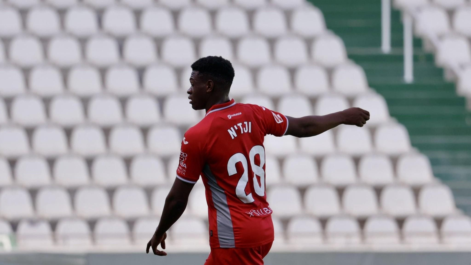 Ntji Tounkara, durante un partido de pretemporada con el Córdoba CF.
