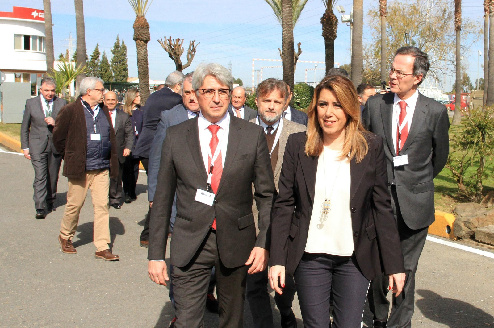 La presidenta de la Junta de Andalucía, Susana Díaz, y el consejero delegado de Cepsa, Pedro Miró, inauguran el proyecto 'Optimización de Aromáticos' de Cepsa, en imágenes